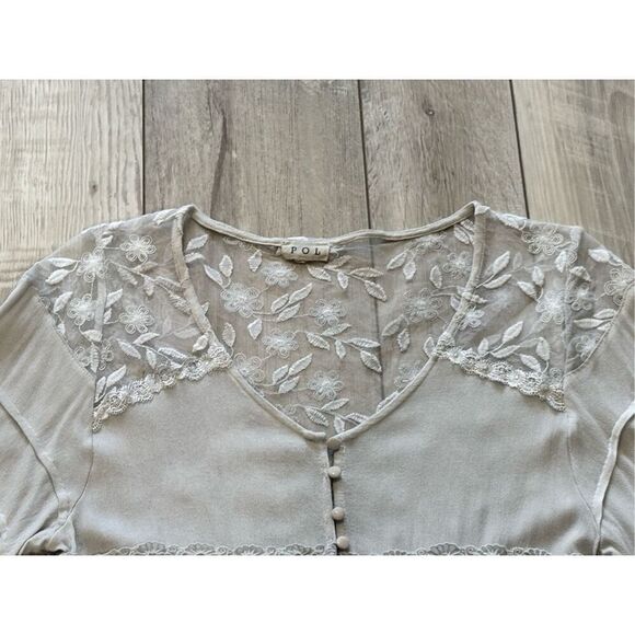 POL gray, shabby chic blouse, size S - Picture 2 of 11